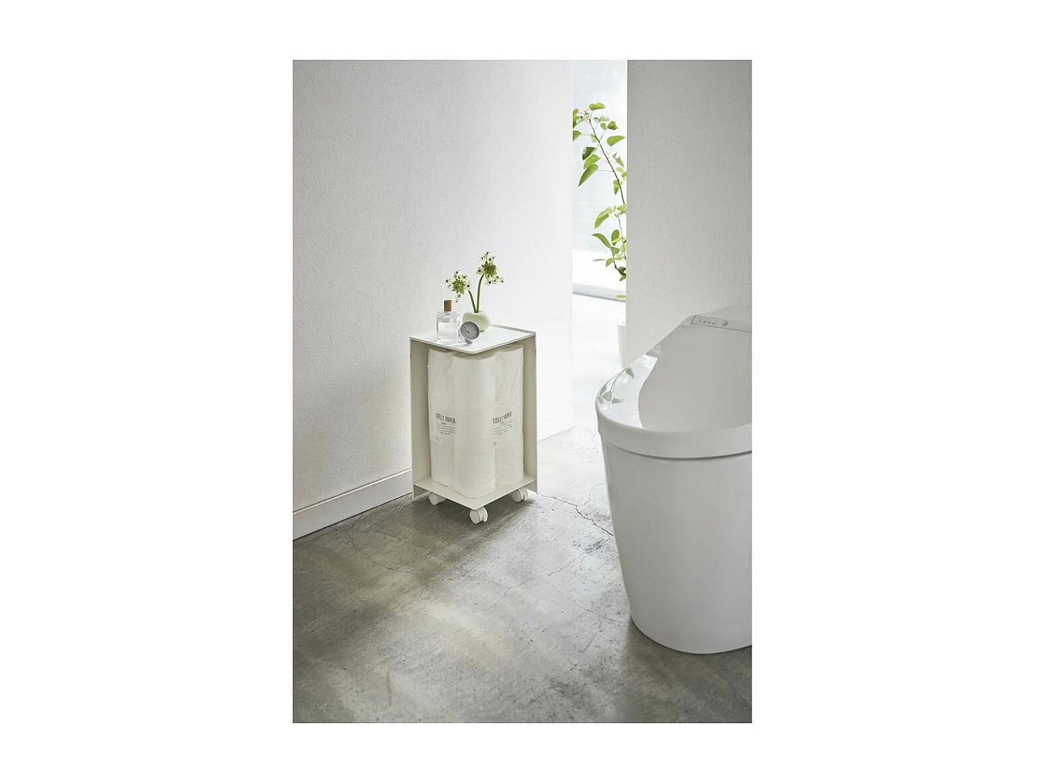 Porte-papier toilette avec roulettes H43 cm - TOWER