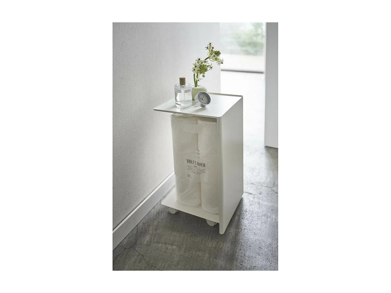 Porte-papier toilette avec roulettes H43 cm - TOWER