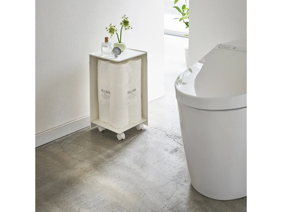 Porte-papier toilette avec roulettes H43 cm - TOWER