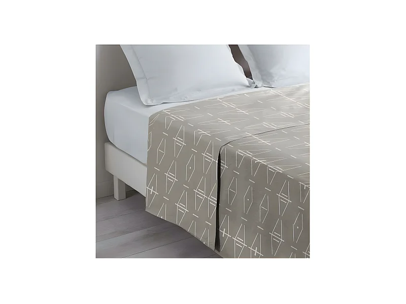 Drap Plat en Coton "Aristide" 240x300cm Naturel