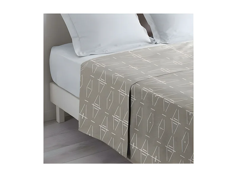 Drap Plat en Coton "Aristide" 240x300cm Naturel