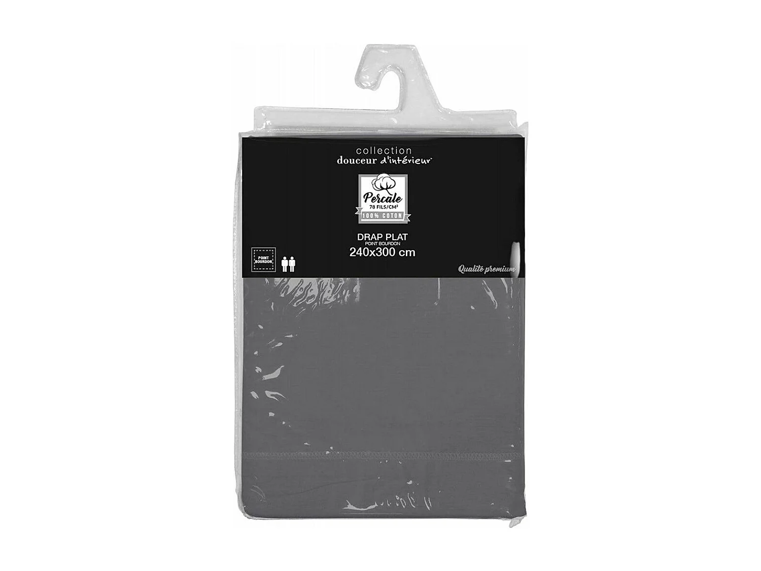 Drap Plat "Percaline" 240x300cm Anthracite