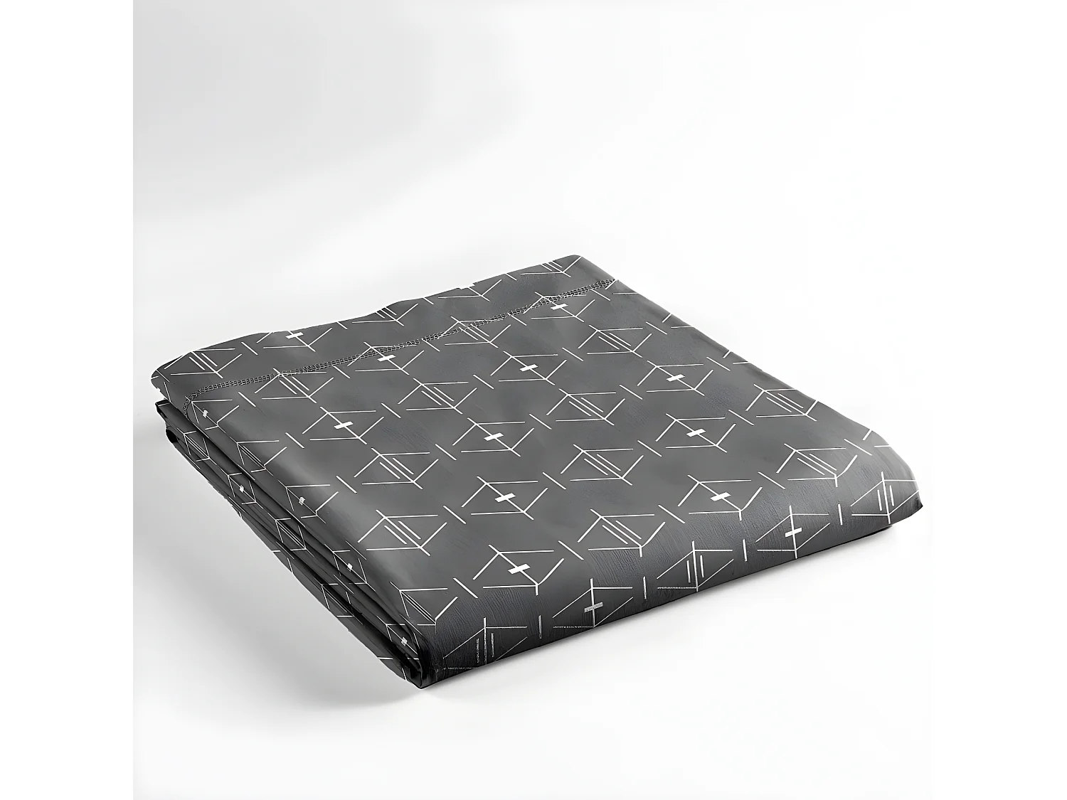 Drap Plat en Coton "Aristide" 180x290cm Anthracite