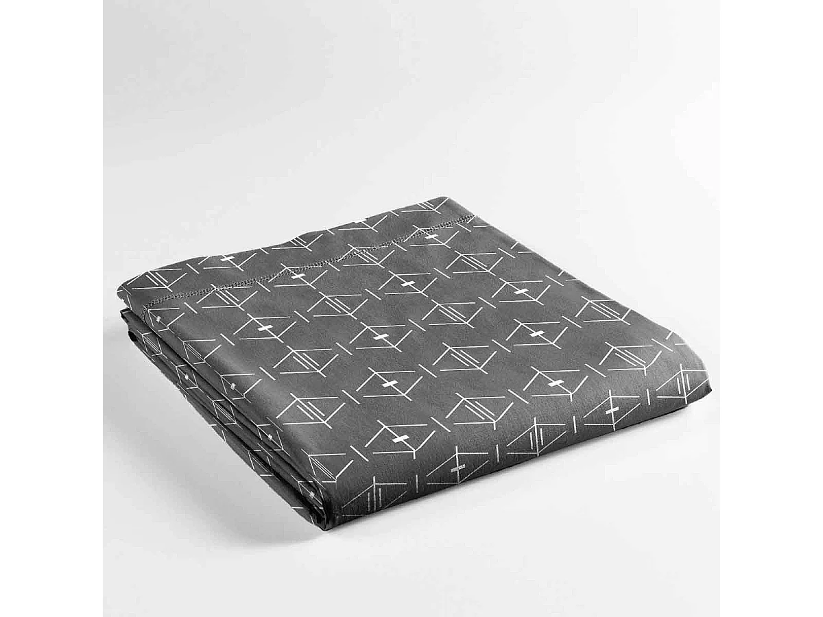 Drap Plat en Coton "Aristide" 180x290cm Anthracite