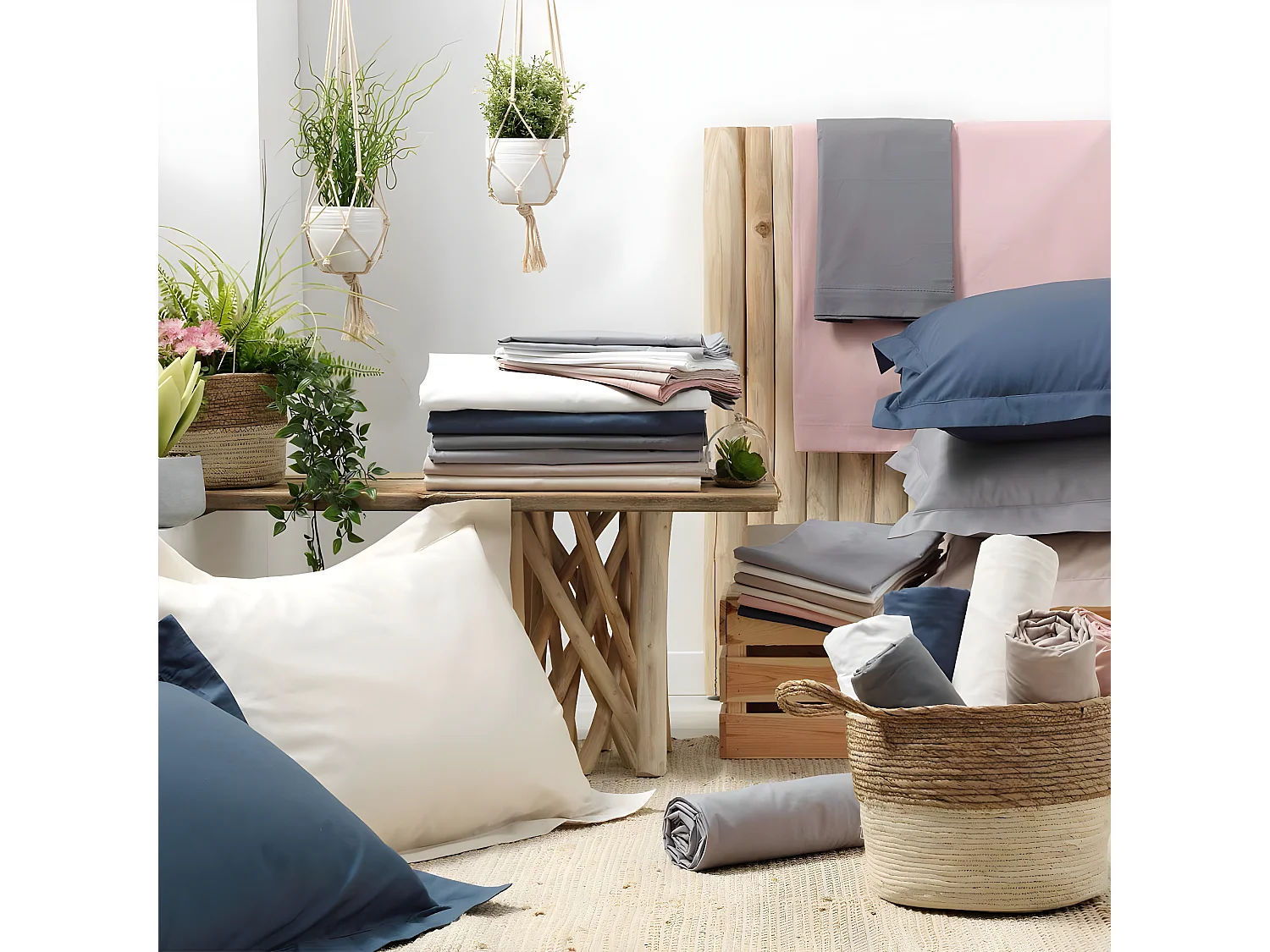 Drap Plat "Percaline" 180x290cm Anthracite