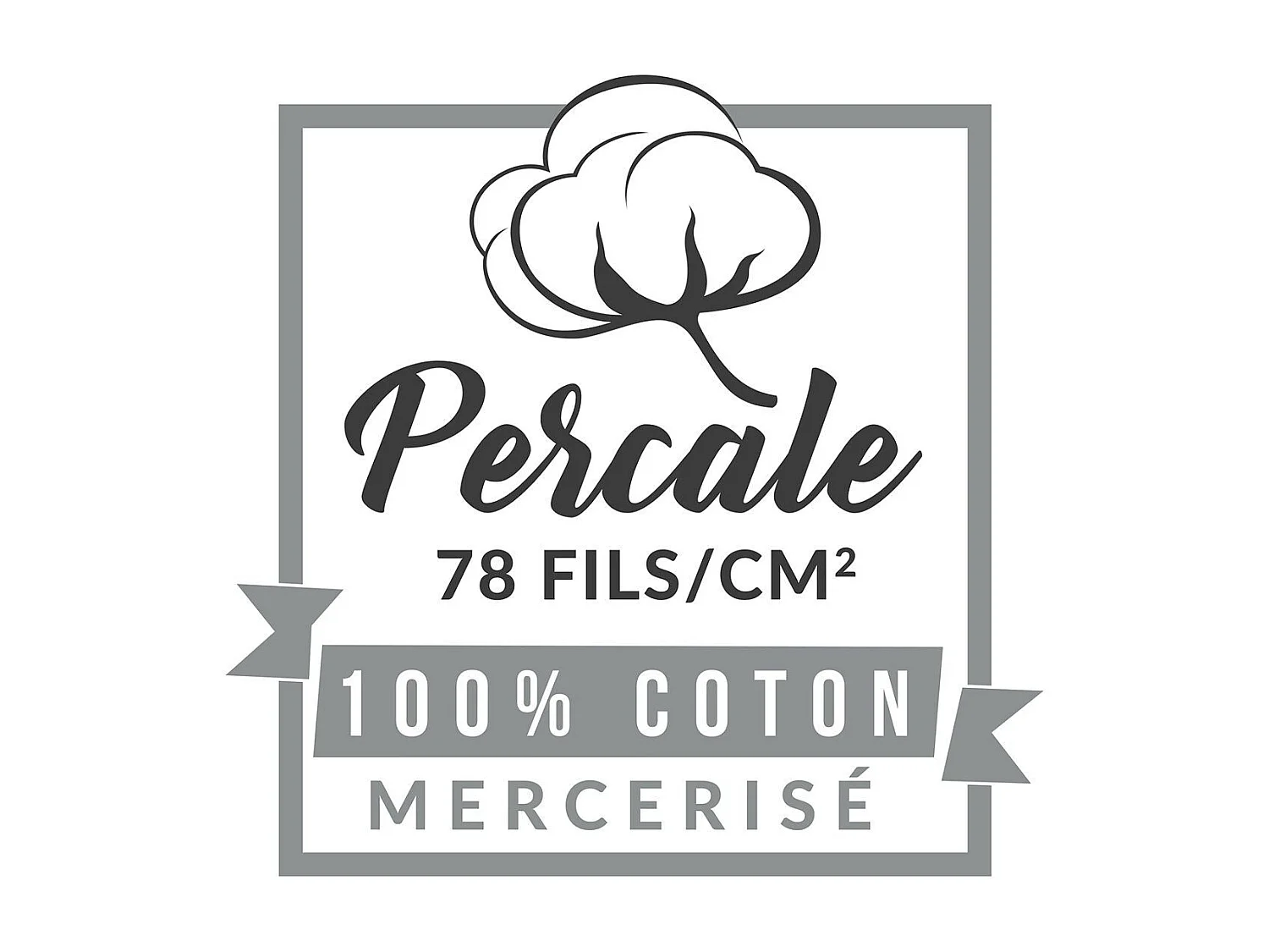 Drap Plat "Percaline" 180x290cm Anthracite