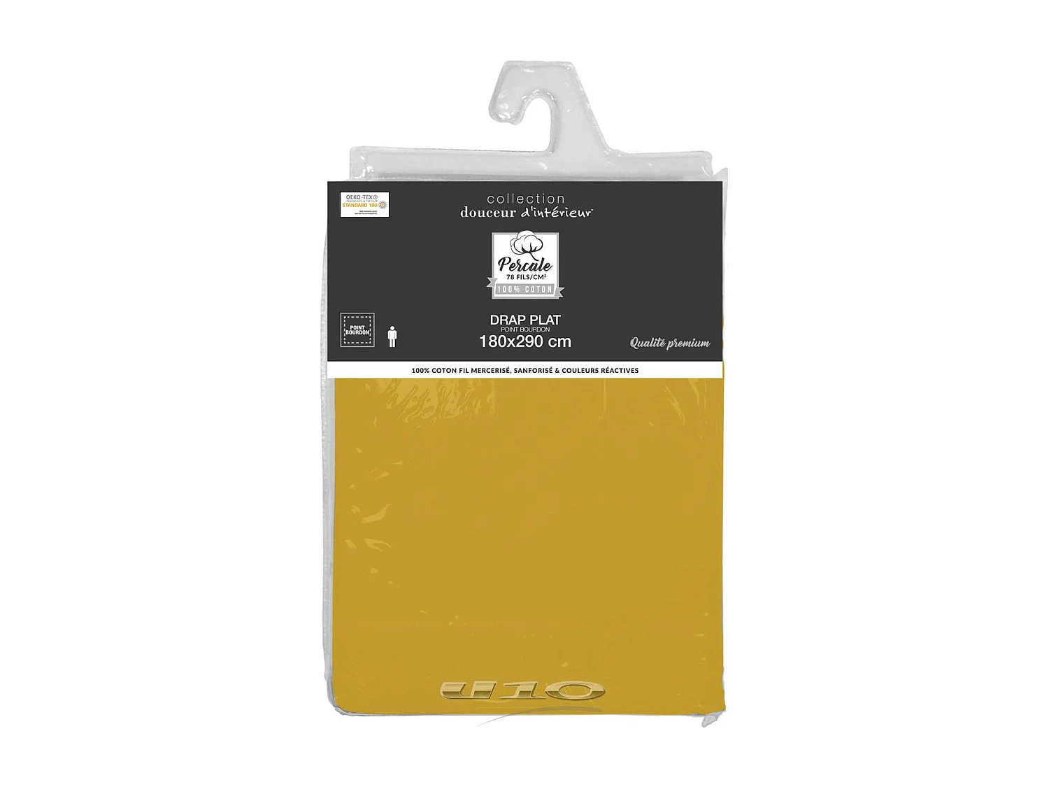 Drap Plat "Percaline" 180x290cm Ocre