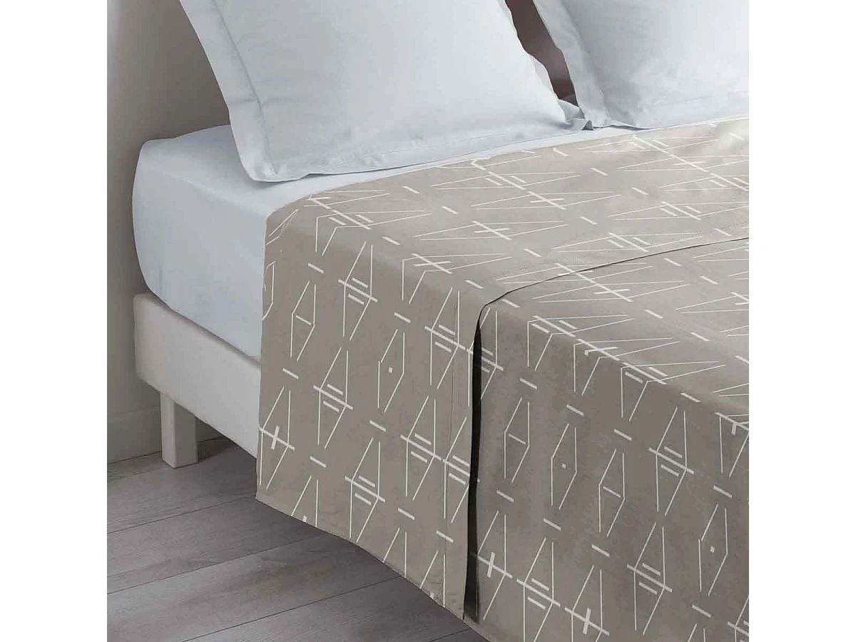 Drap Plat en Coton "Aristide" 180x290cm Naturel