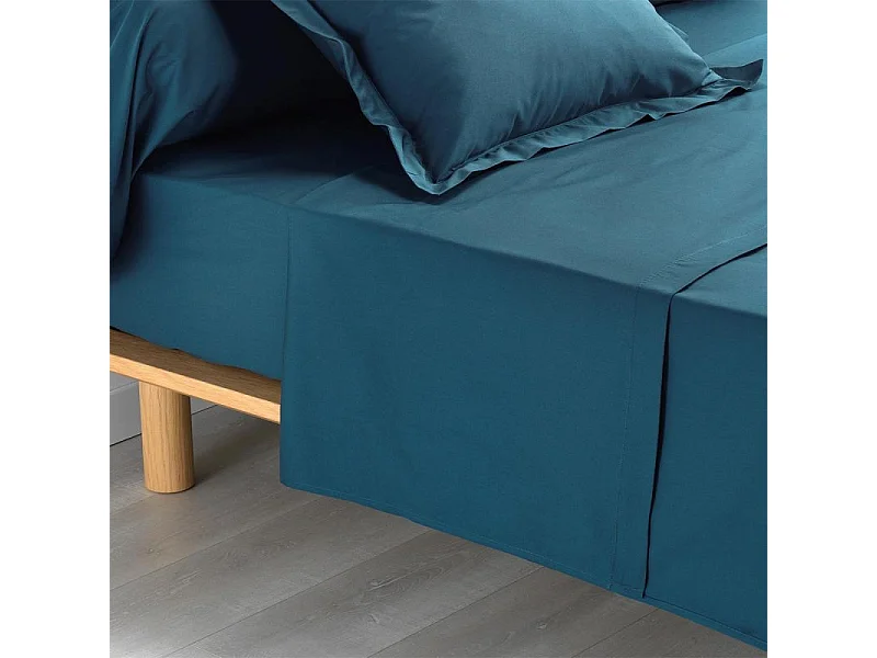 Drap Plat "Percaline" 180x290cm Bleu