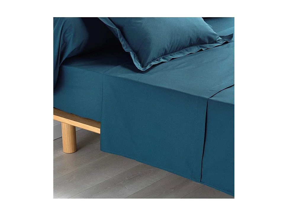 Drap Plat "Percaline" 180x290cm Bleu