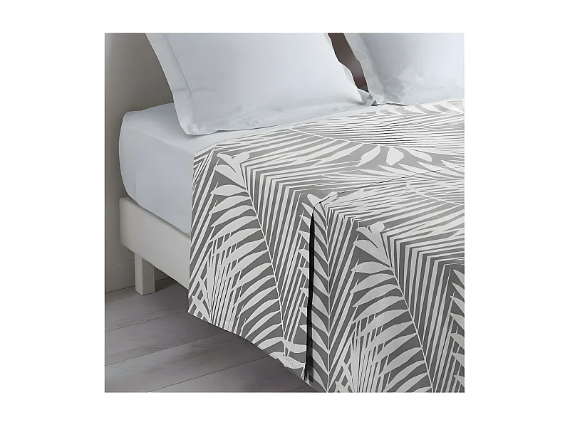 Drap Plat en Coton "Botania" 180x290cm Gris