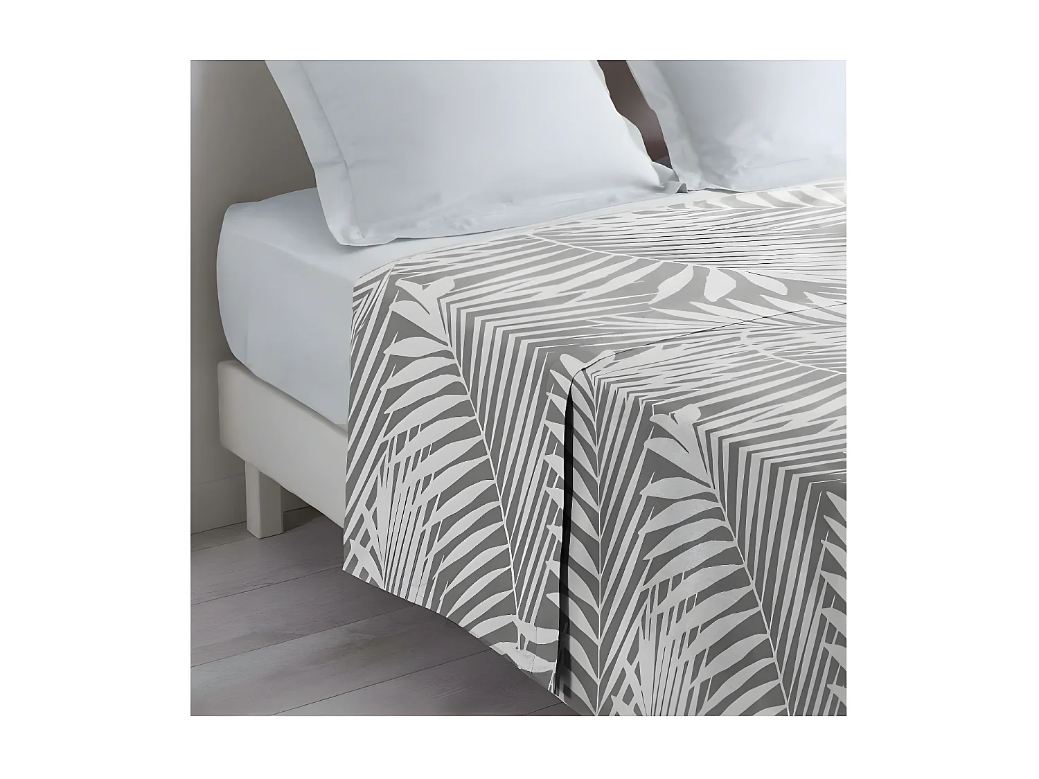 Drap Plat en Coton "Botania" 180x290cm Gris