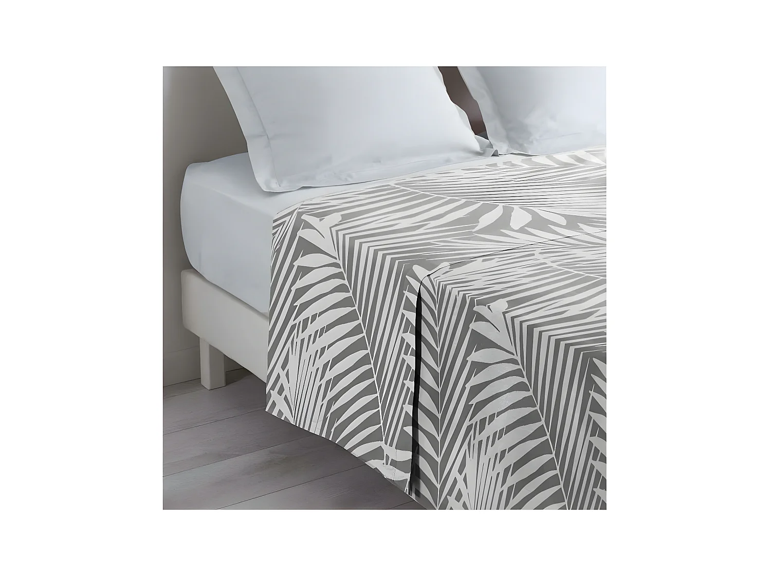Drap Plat en Coton "Botania" 180x290cm Gris