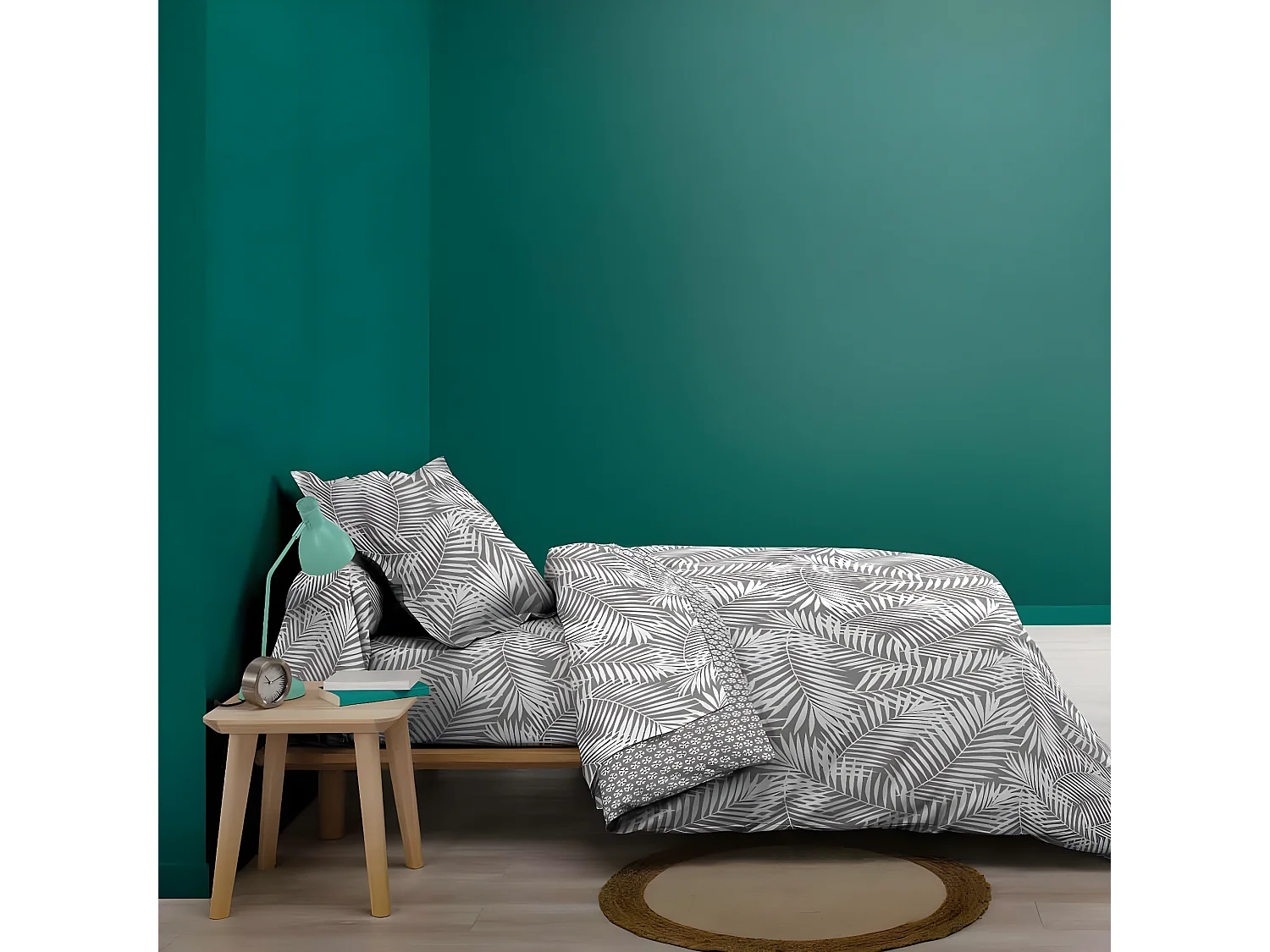 Drap Plat en Coton "Botania" 180x290cm Gris