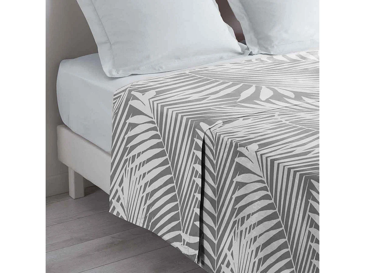 Drap Plat en Coton "Botania" 180x290cm Gris