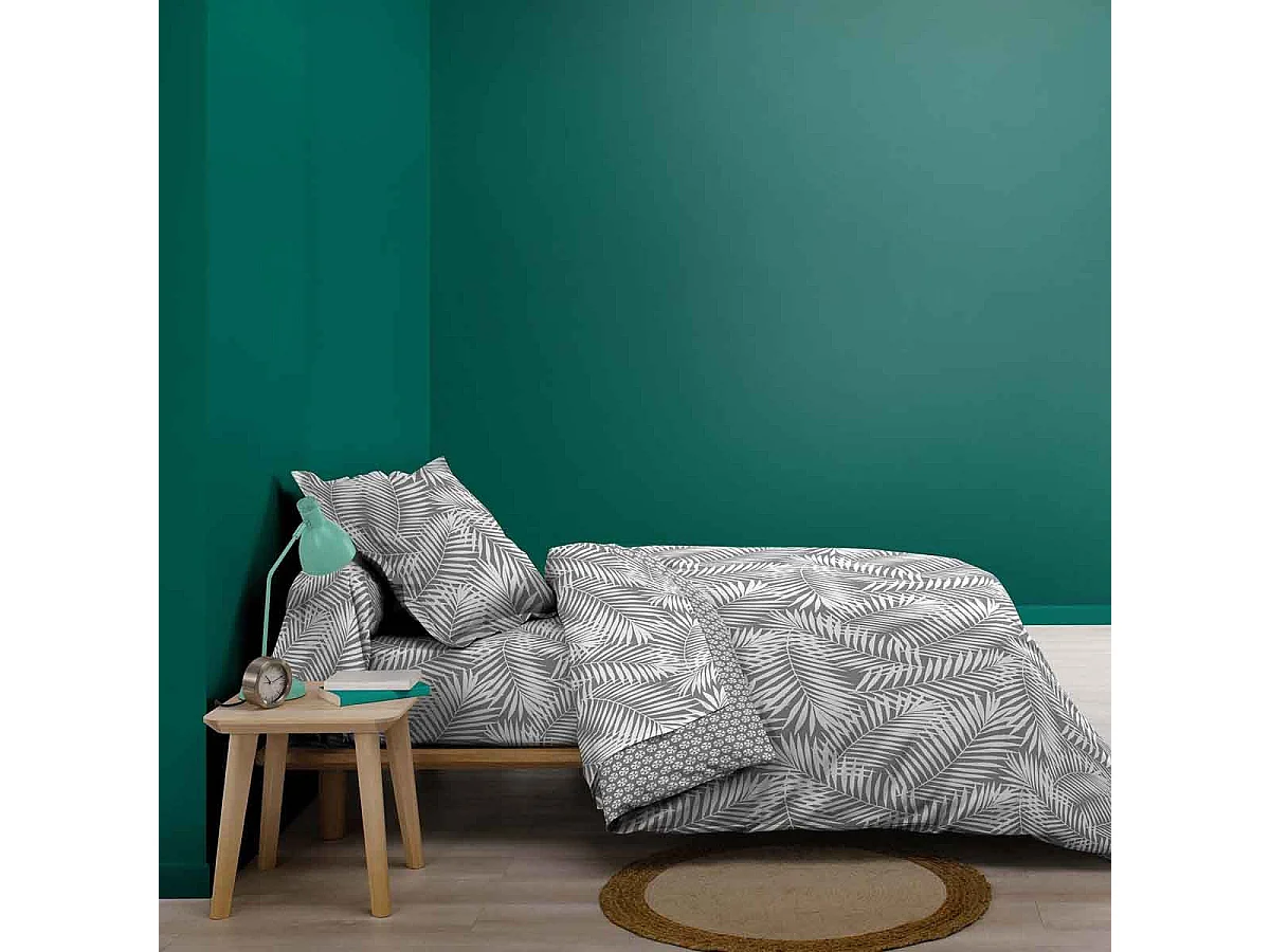 Drap Plat en Coton "Botania" 180x290cm Gris