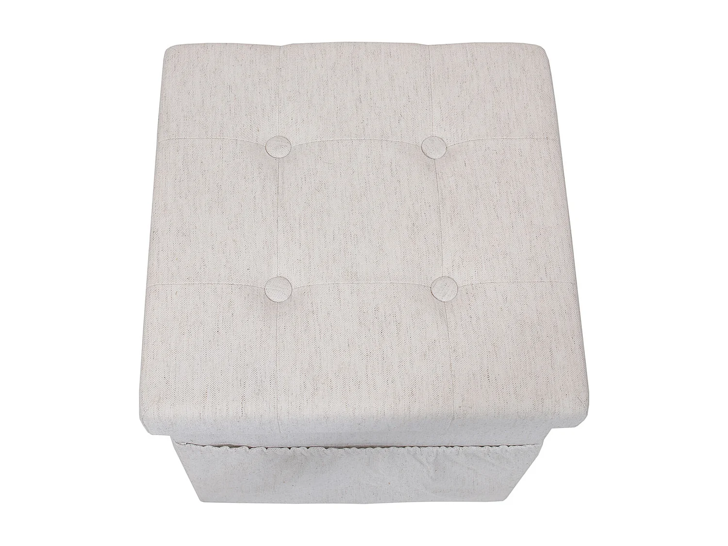 Coffre Pouf Pliable Tissu Beige