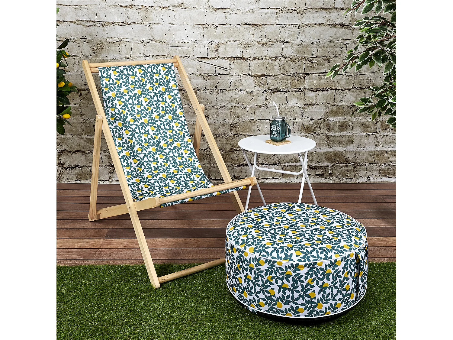 Pouf Gonflable Zeste Bicolore - Lot De 6