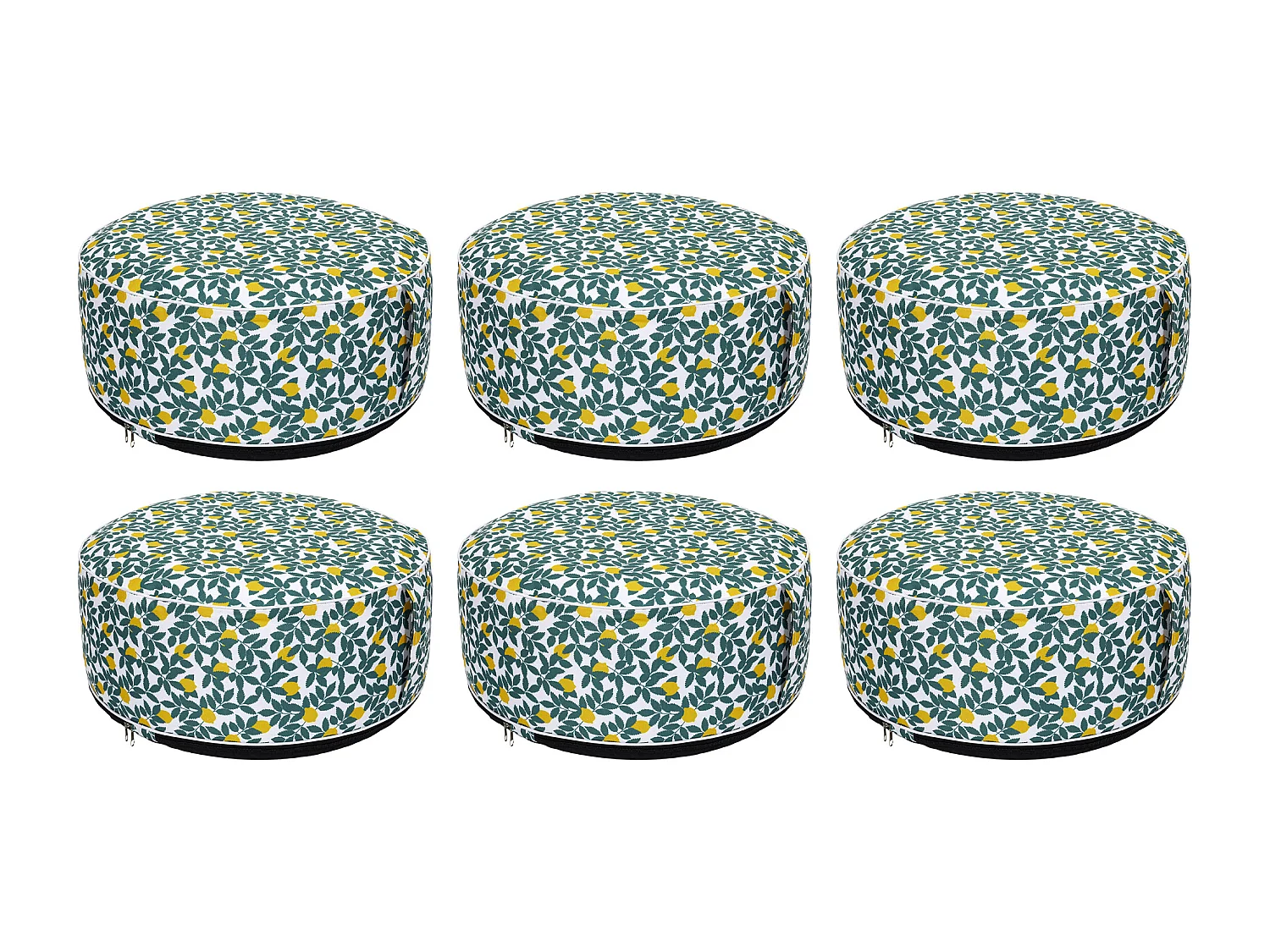 Pouf Gonflable Zeste Bicolore - Lot De 6