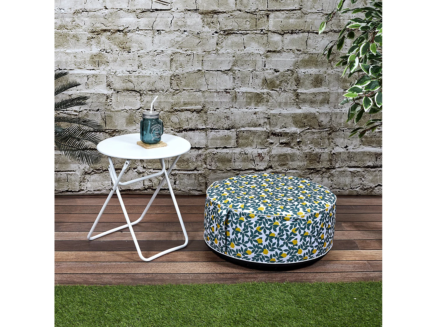 Pouf Gonflable Zeste Bicolore - Lot De 6