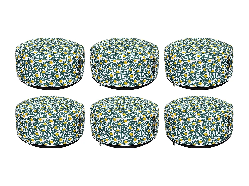 Pouf Gonflable Zeste Bicolore - Lot De 6