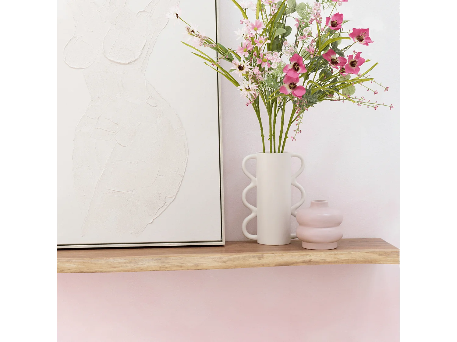 Estante de pared Jacar de madera de acacia natural L 70 cm