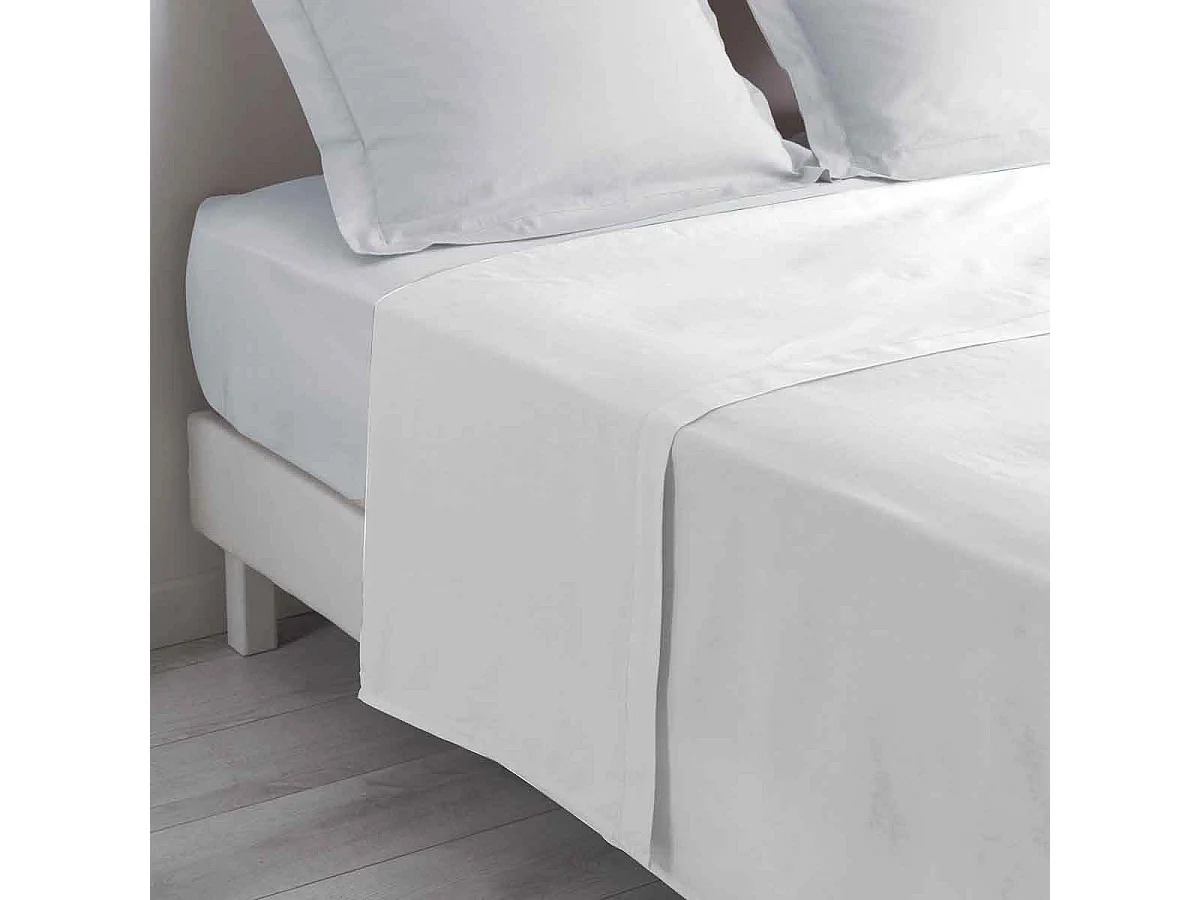 Drap Plat en Coton "Biolina" 240x300cm Blanc