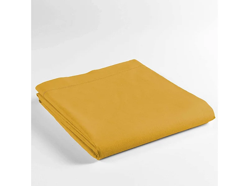 Drap Plat en Coton "Biolina" 180x290cm Ocre
