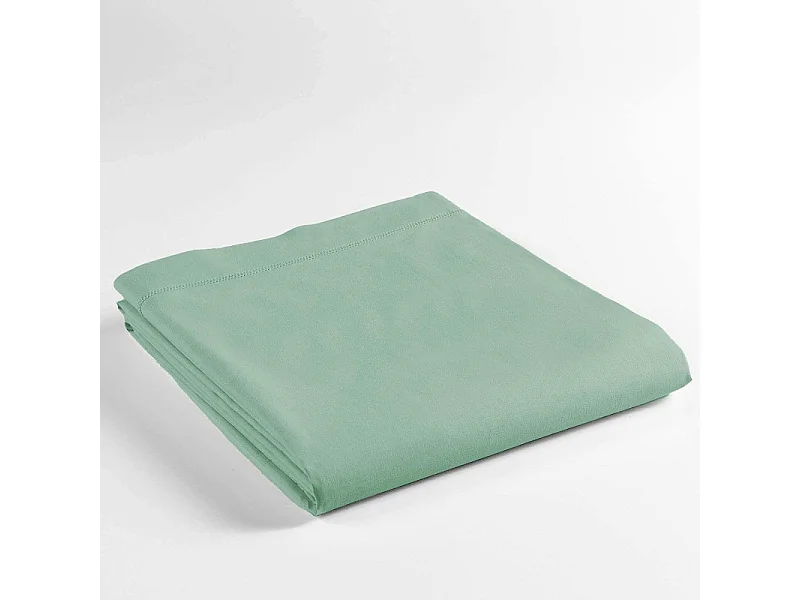 Drap Plat en Coton "Biolina" 180x290cm Sauge