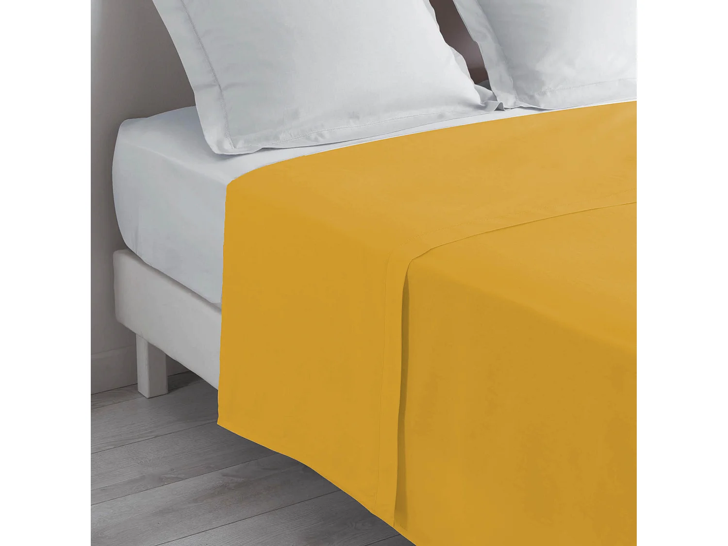 Drap Plat en Coton "Biolina" 240x300cm Ocre