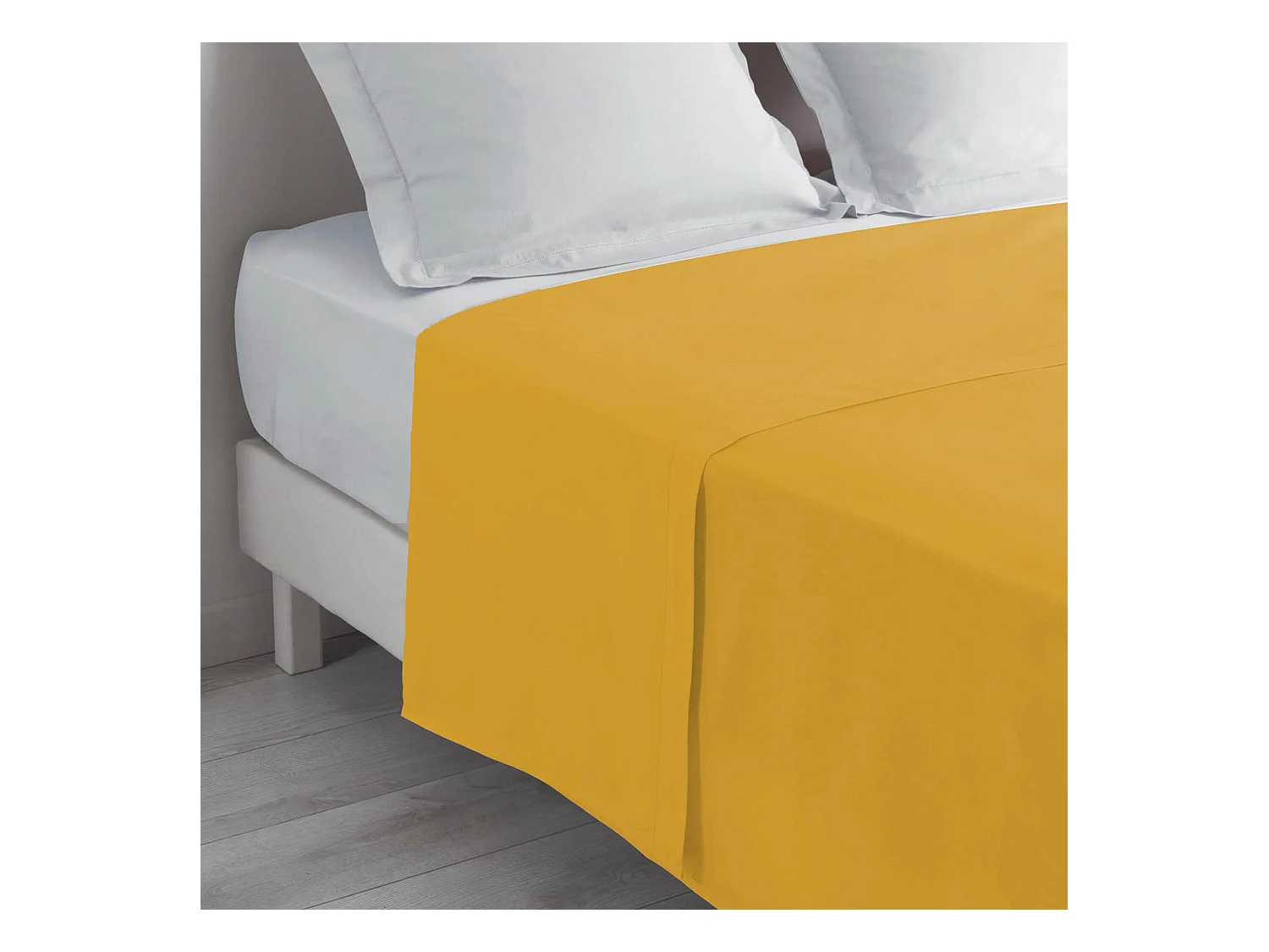 Drap Plat en Coton "Biolina" 240x300cm Ocre