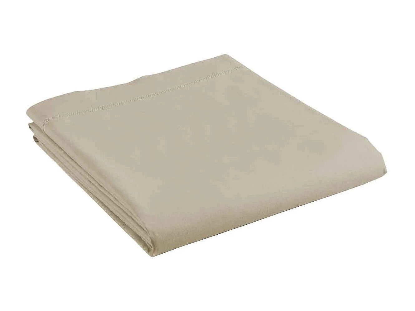Drap Plat en Coton "Biolina" 180x290cm Taupe