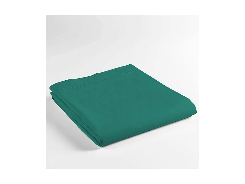 Drap Plat en Coton "Biolina" 180x290cm Émeraude