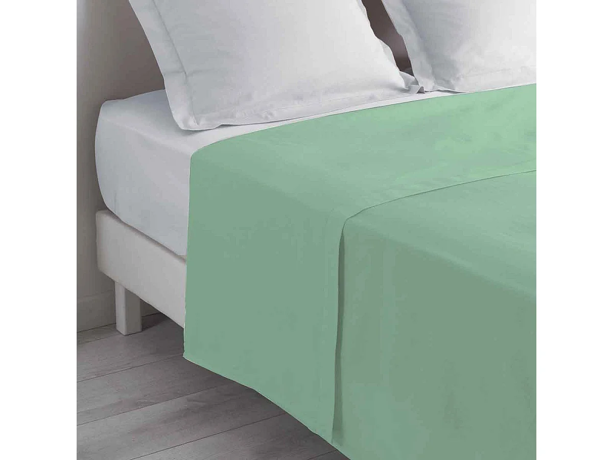 Drap Plat en Coton "Biolina" 240x300cm Sauge
