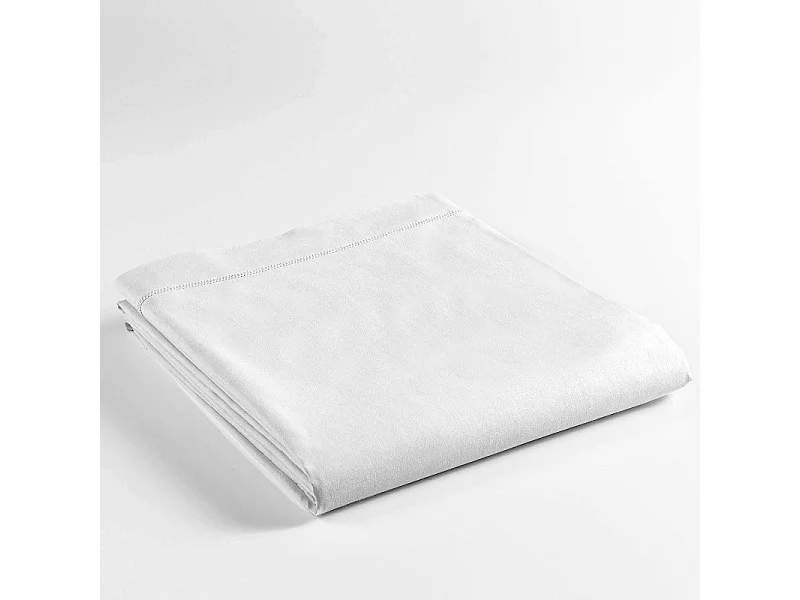 Drap Plat en Coton "Biolina" 180x290cm Blanc
