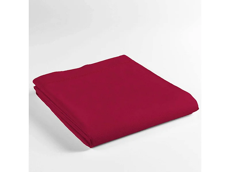 Drap Plat en Coton "Biolina" 240x300cm Bordeaux