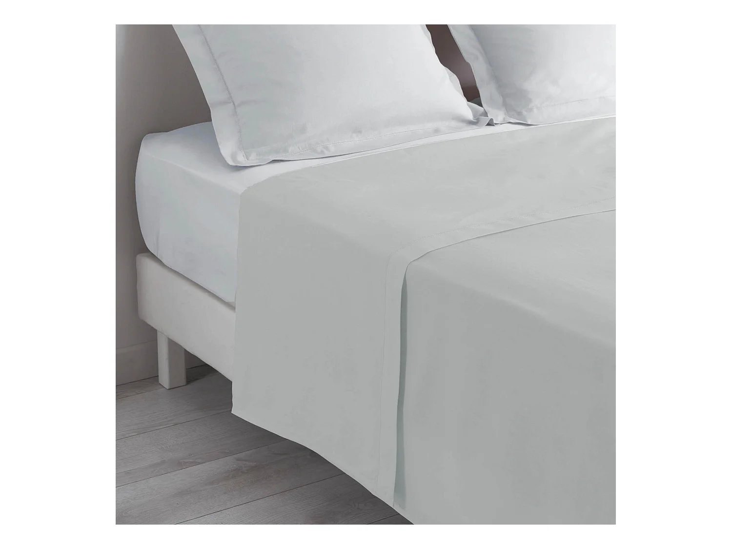 Drap Plat en Coton "Biolina" 180x290cm Gris