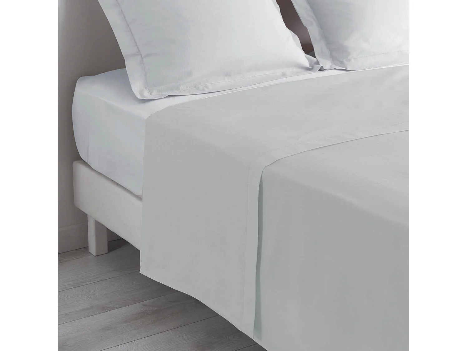 Drap Plat en Coton "Biolina" 180x290cm Gris