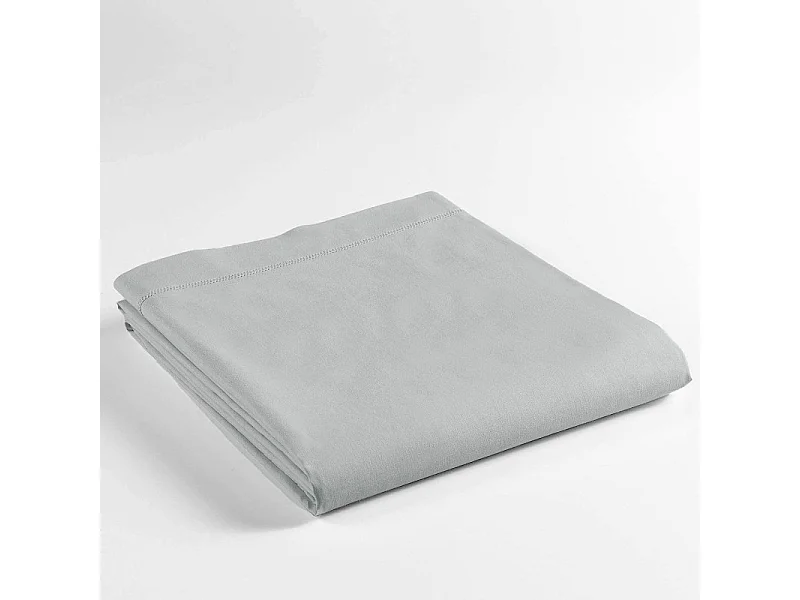 Drap Plat en Coton "Biolina" 180x290cm Gris