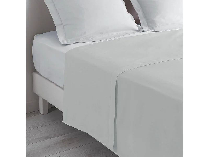 Drap Plat en Coton "Biolina" 180x290cm Gris