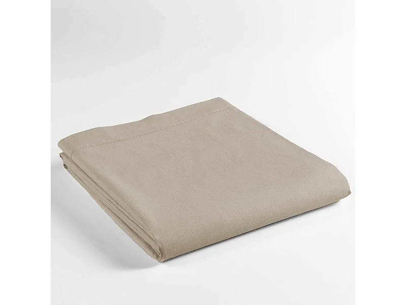 Drap Plat en Coton "Biolina" 240x300cm Taupe
