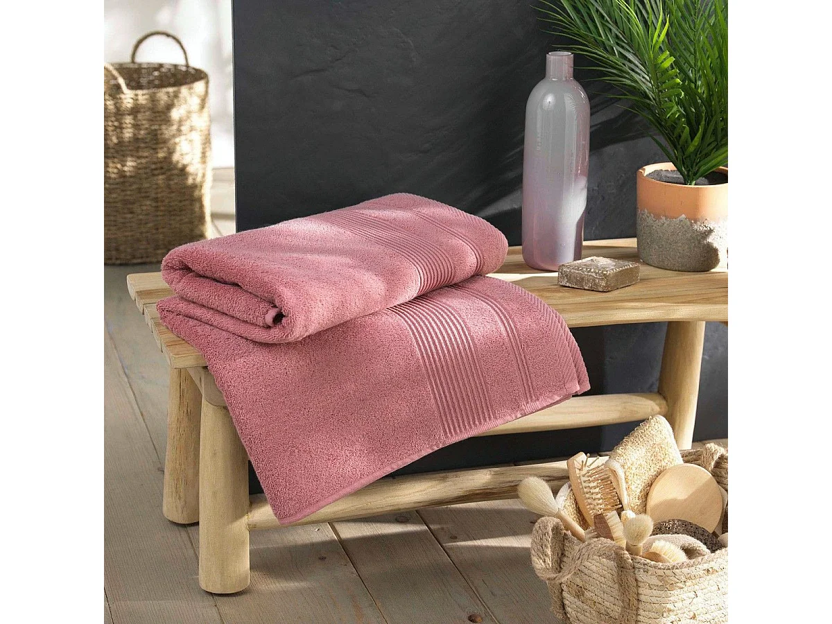 Drap de Bain "Tendresse" 90x150cm Bois de Rose