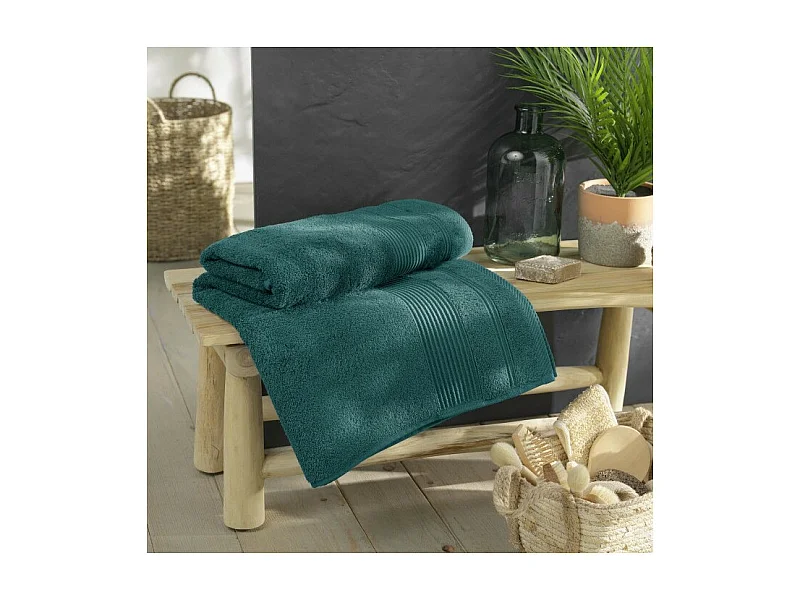 Drap de Bain "Tendresse" 90x150cm Émeraude