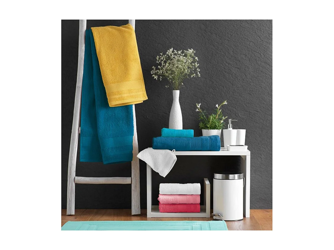 Drap de Bain "Tendresse" 90x150cm Bleu Paon