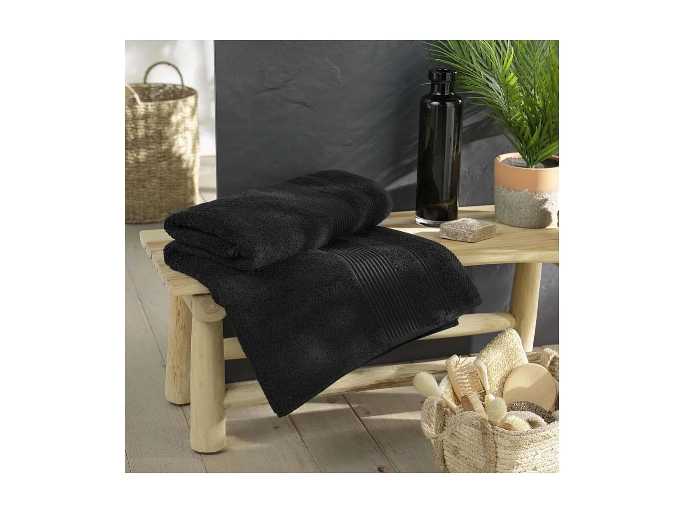 Drap de Bain "Tendresse" 90x150cm Noir