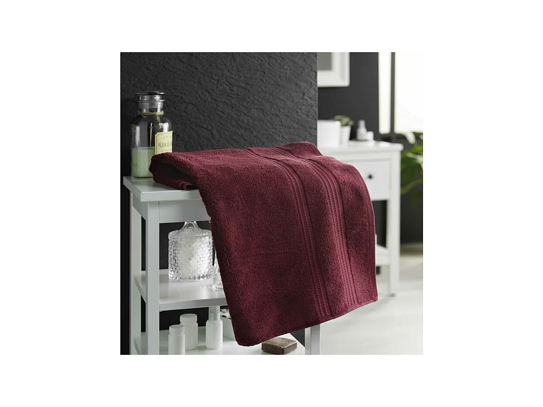 Drap de Bain 90 x 150 cm Excellence Bio Bordeaux - Eponge Unie