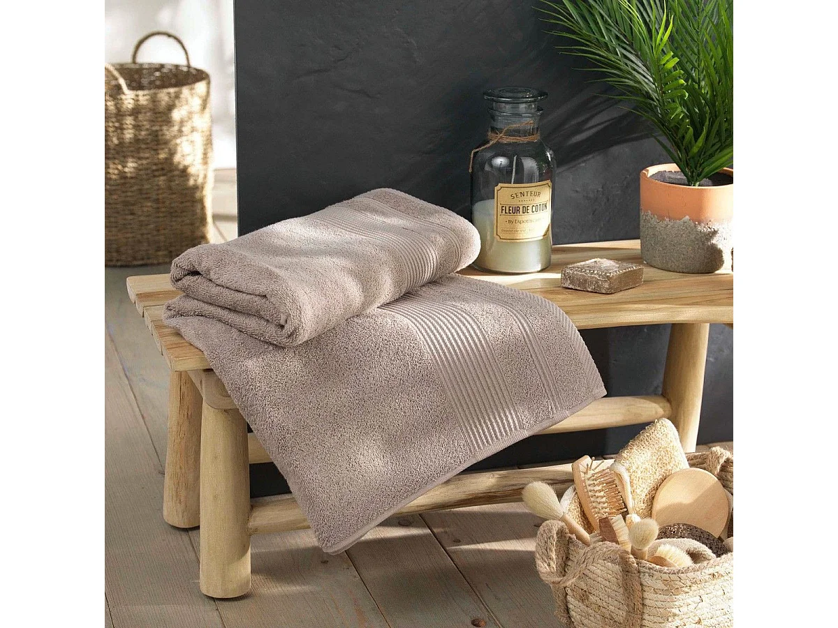 Drap de Bain "Tendresse" 90x150cm Taupe