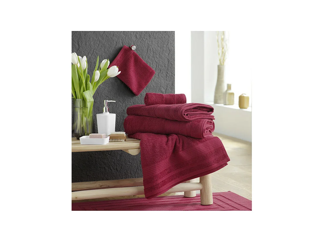 Drap de Bain "Tendresse" 90x150cm Rubis