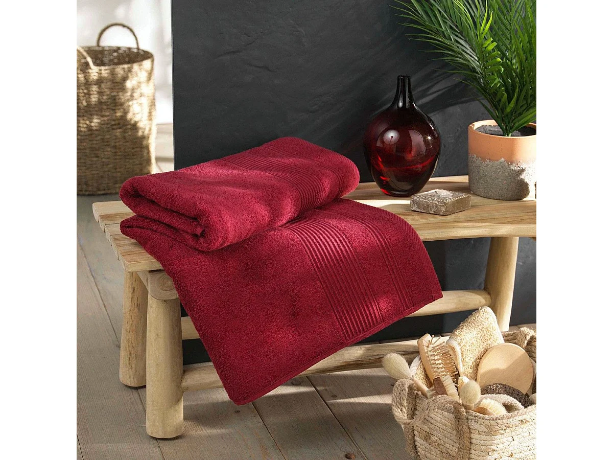 Drap de Bain "Tendresse" 90x150cm Rubis