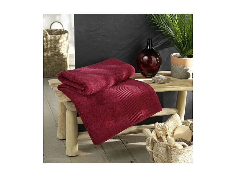 Drap de Bain "Tendresse" 90x150cm Rubis